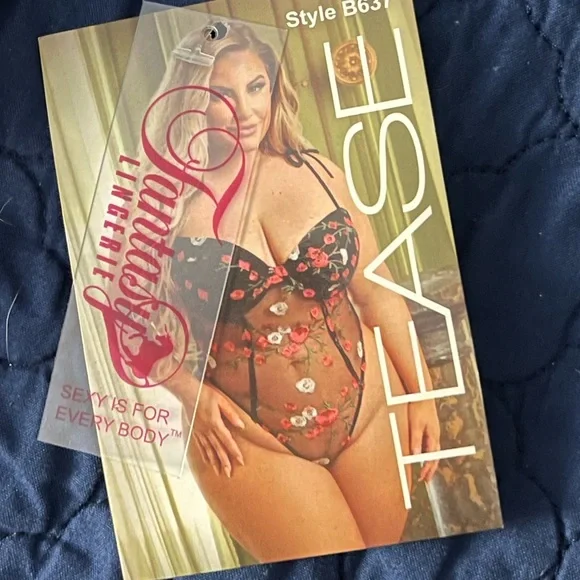 Floral Mesh Body Suit / Teddy - Picture 3 of 6